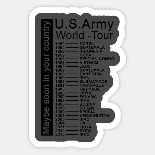 Us army world tour Sticker by sktees